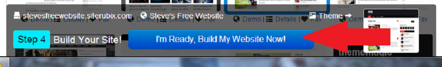 Click on "I'm Ready, Build My Website Now!"