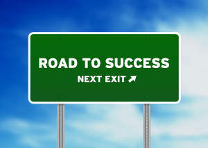 Road To Success Highway Sign